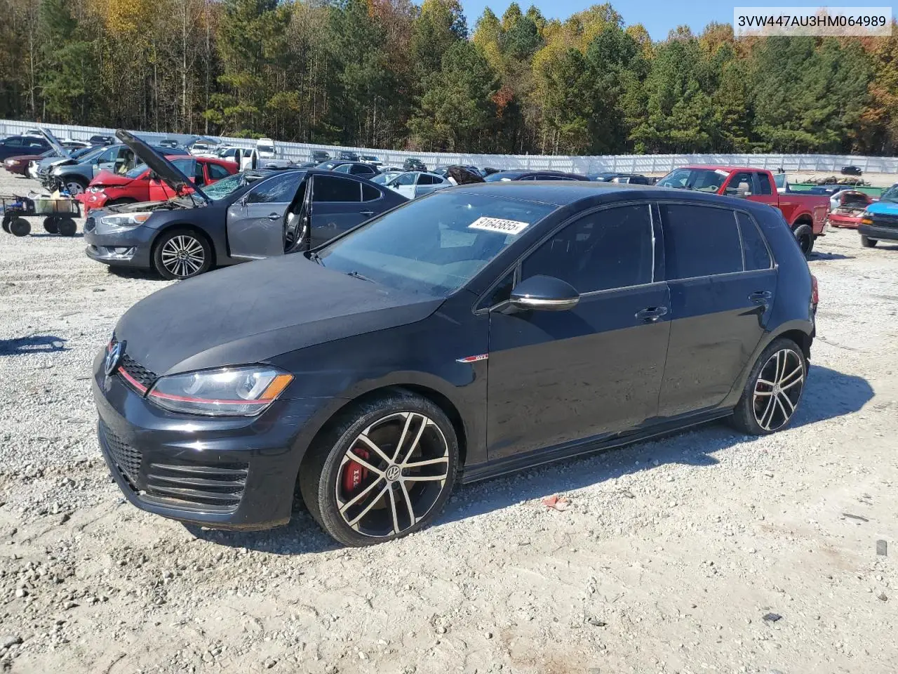3VW447AU3HM064989 2017 Volkswagen Gti S/Se