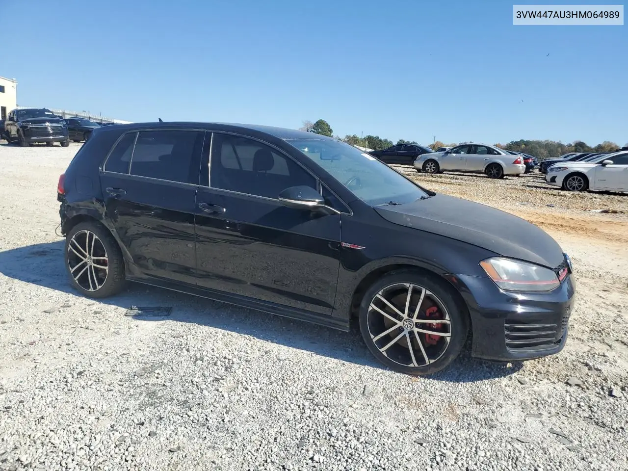 3VW447AU3HM064989 2017 Volkswagen Gti S/Se