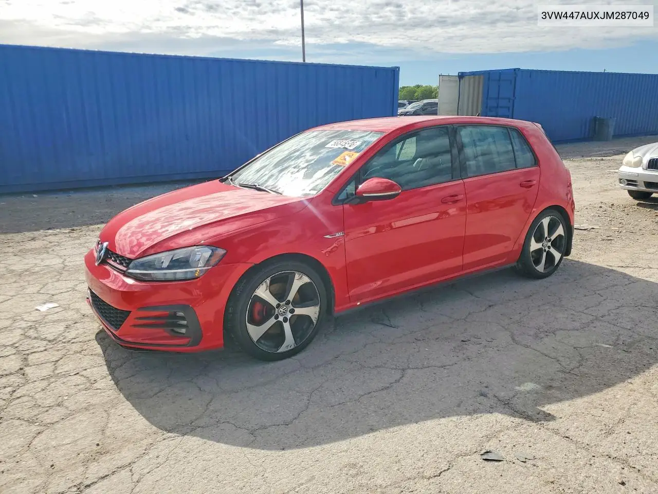 2018 Volkswagen Gti S VIN: 3VW447AUXJM287049 Lot: 56845576