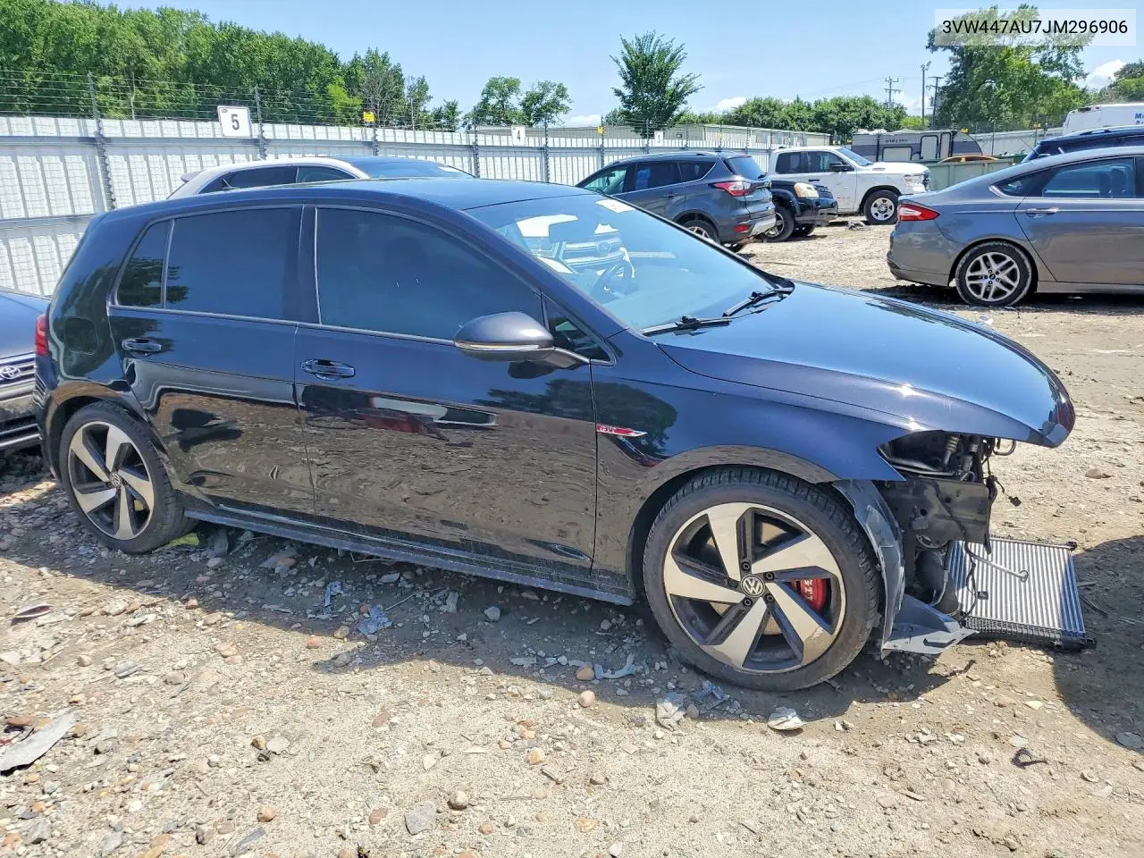 2018 Volkswagen Gti S/Se VIN: 3VW447AU7JM296906 Lot: 58965436