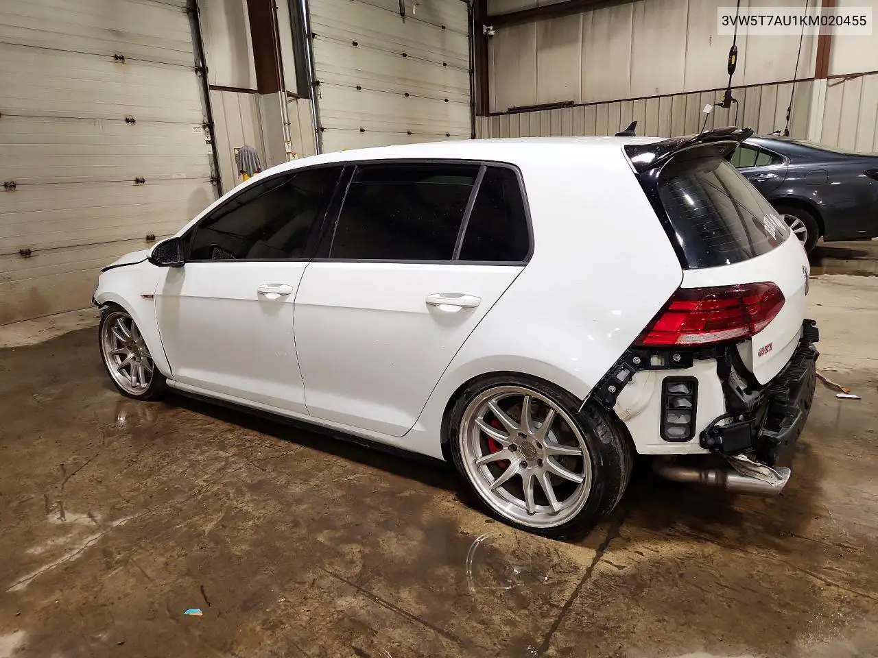 2019 Volkswagen Gti S VIN: 3VW5T7AU1KM020455 Lot: 60945746