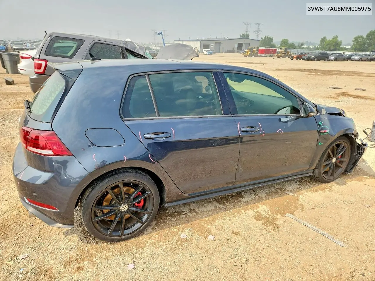 2021 Volkswagen Gti S VIN: 3VW6T7AU8MM005975 Lot: 60746946