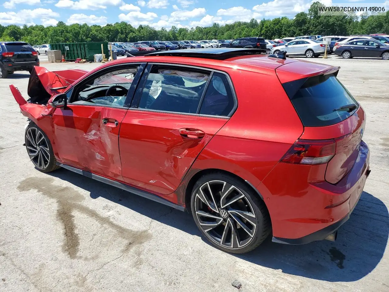 2022 Volkswagen Gti Autobahn VIN: WVW587CD6NW149006 Lot: 58539276