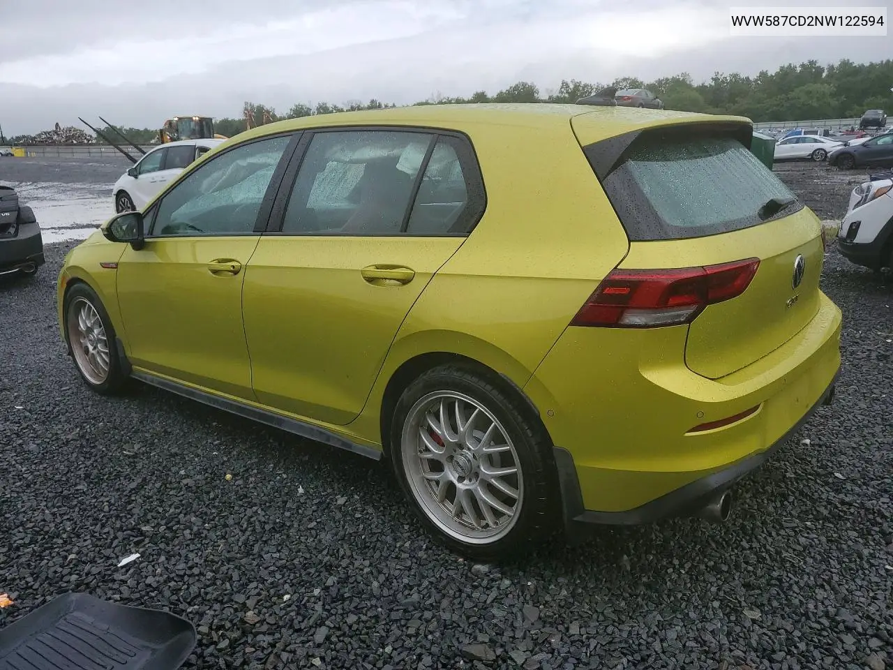 2022 Volkswagen Gti Autobahn VIN: WVW587CD2NW122594 Lot: 59664876