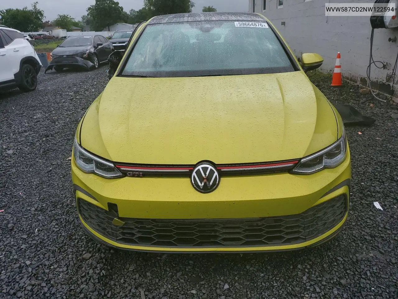 2022 Volkswagen Gti Autobahn VIN: WVW587CD2NW122594 Lot: 59664876