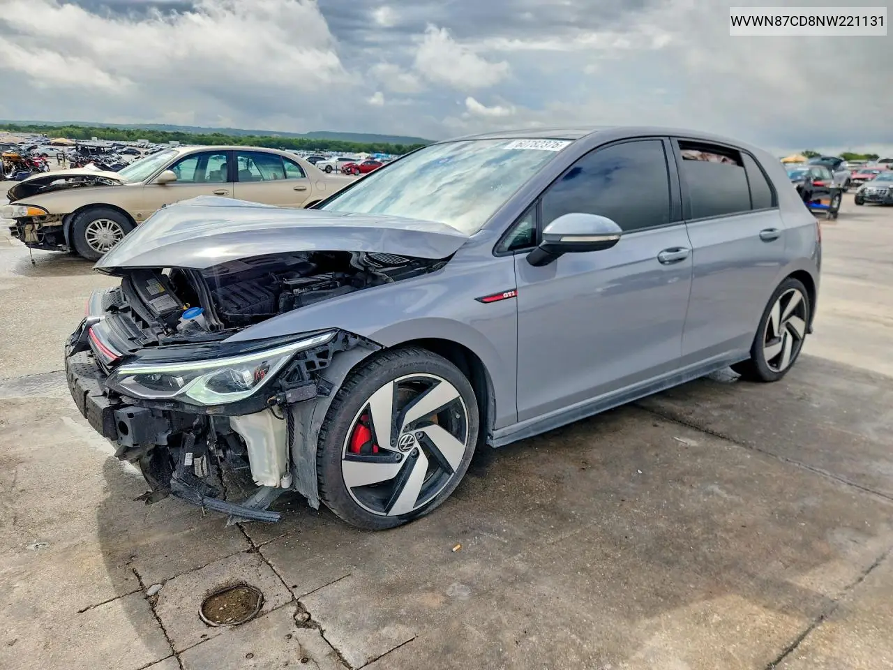 2022 Volkswagen Gti Se VIN: WVWN87CD8NW221131 Lot: 60782376