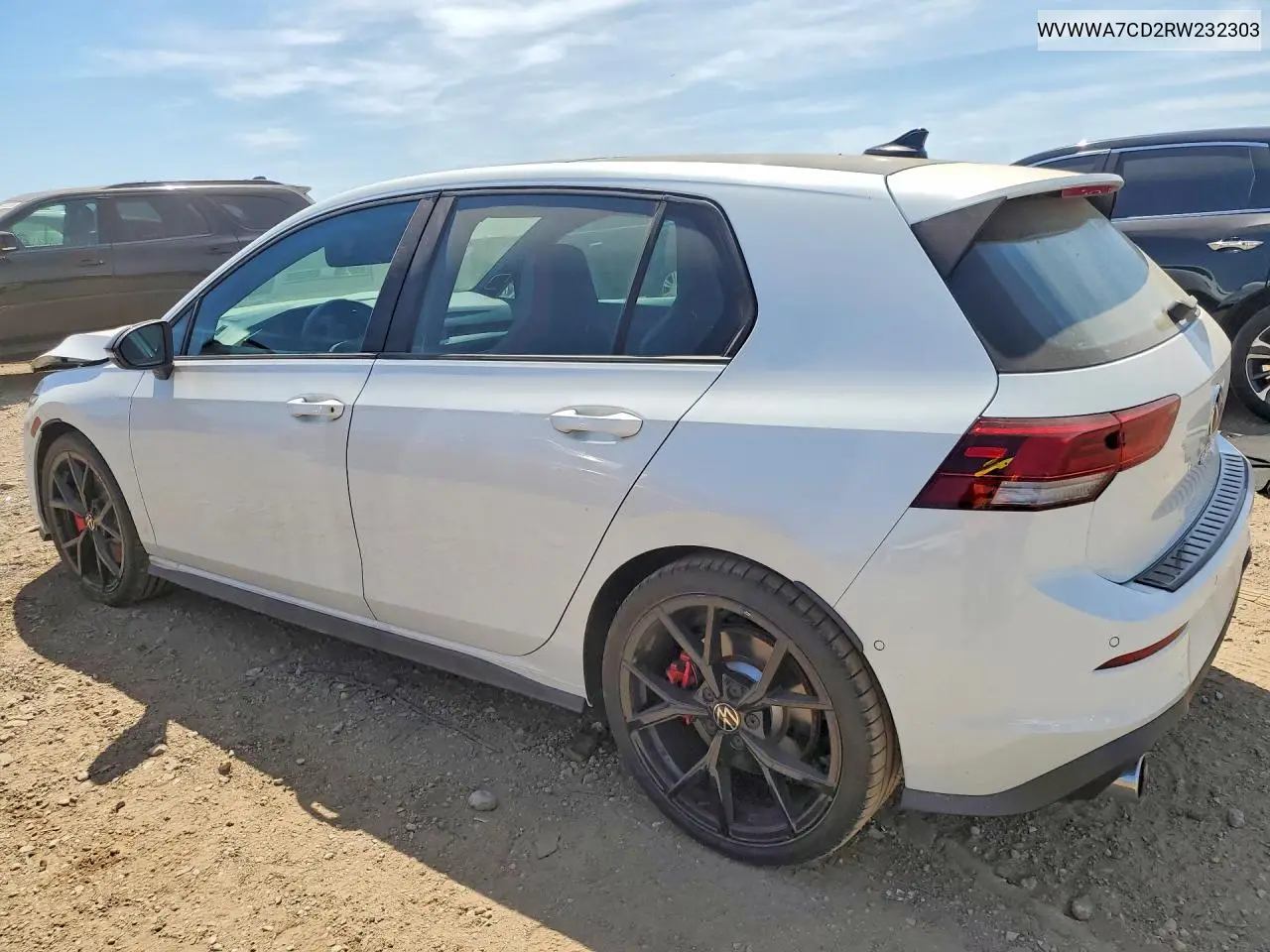 2024 Volkswagen Gti Autobahn VIN: WVWWA7CD2RW232303 Lot: 55135936