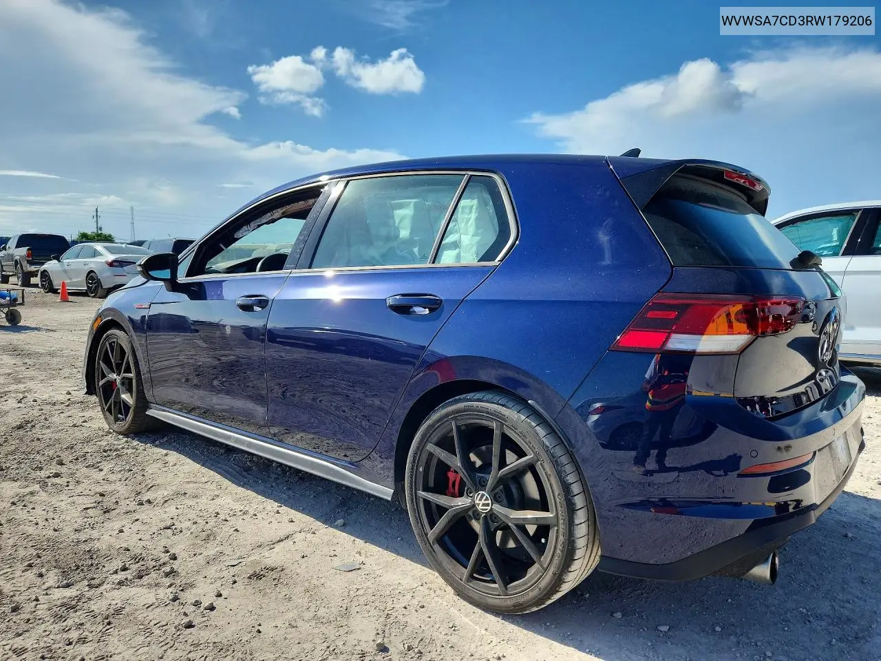 2024 Volkswagen Gti Se VIN: WVWSA7CD3RW179206 Lot: 57044056