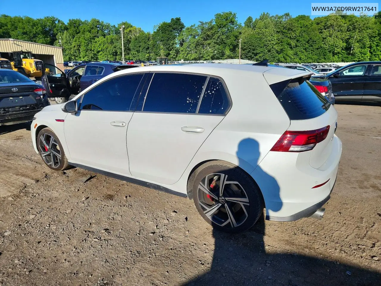 2024 Volkswagen Gti Se VIN: WVW3A7CD9RW217641 Lot: 57228736