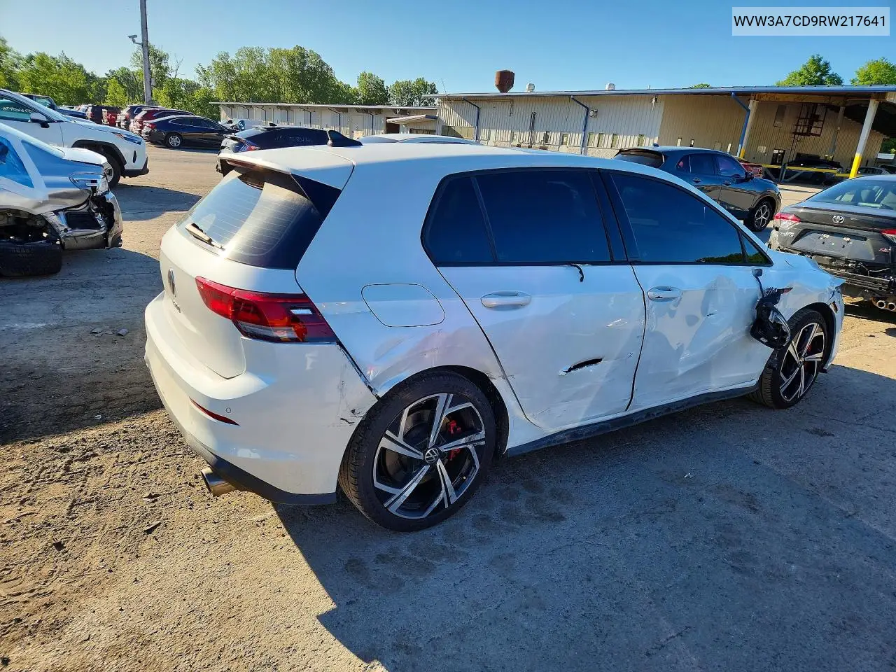 2024 Volkswagen Gti Se VIN: WVW3A7CD9RW217641 Lot: 57228736