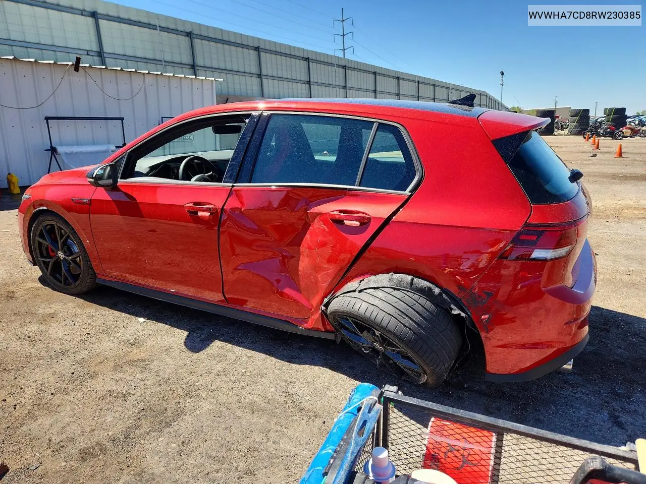 2024 Volkswagen Gti S VIN: WVWHA7CD8RW230385 Lot: 57374276