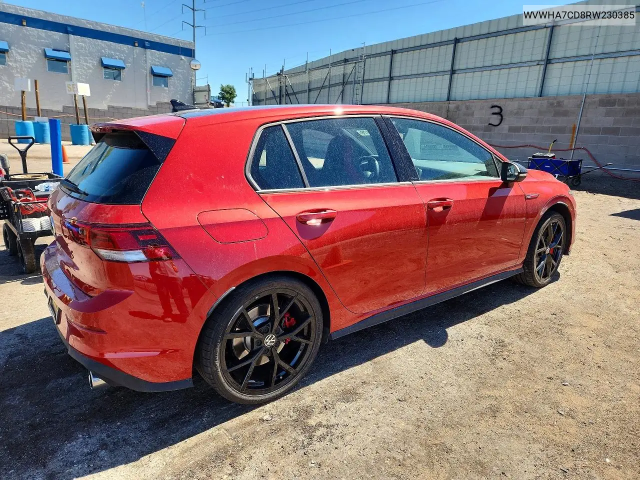2024 Volkswagen Gti S VIN: WVWHA7CD8RW230385 Lot: 57374276
