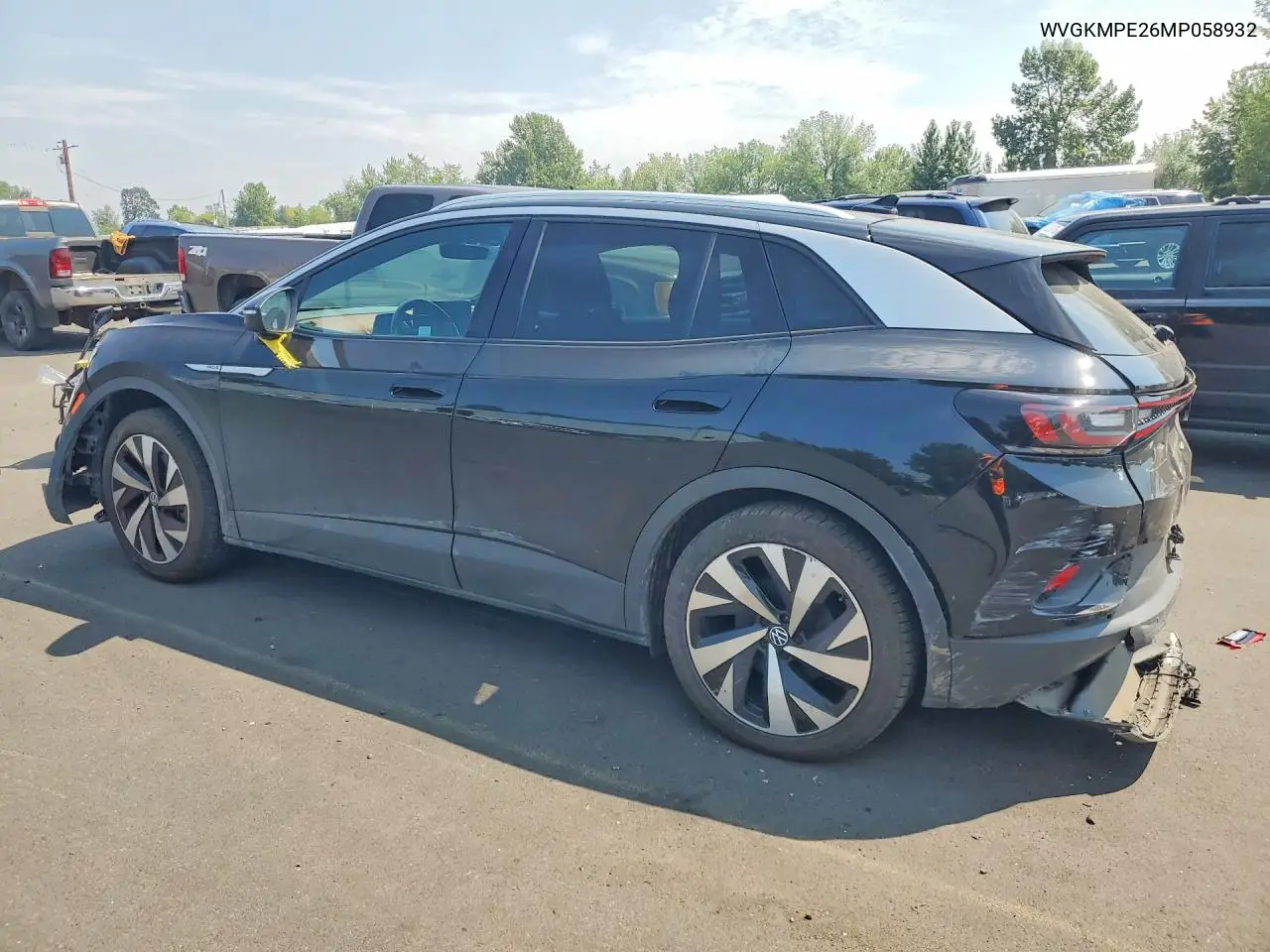 2021 Volkswagen Id.4 Pro S VIN: WVGKMPE26MP058932 Lot: 61820236