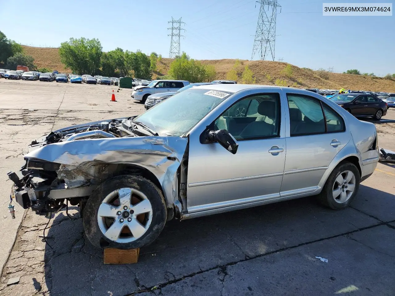 2003 Volkswagen Jetta Gl VIN: 3VWRE69MX3M074624 Lot: 61735996