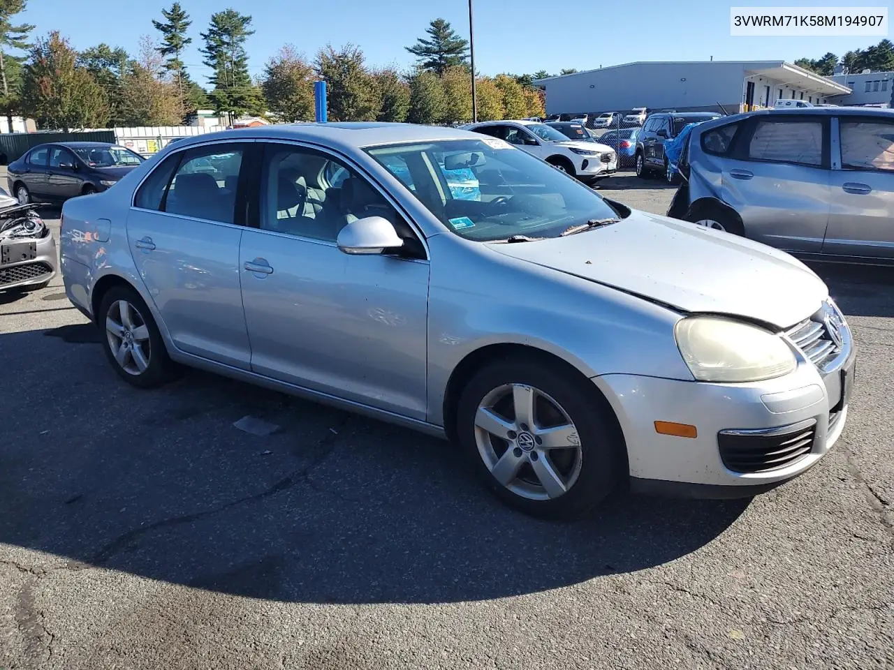 3VWRM71K58M194907 2008 Volkswagen Jetta Se