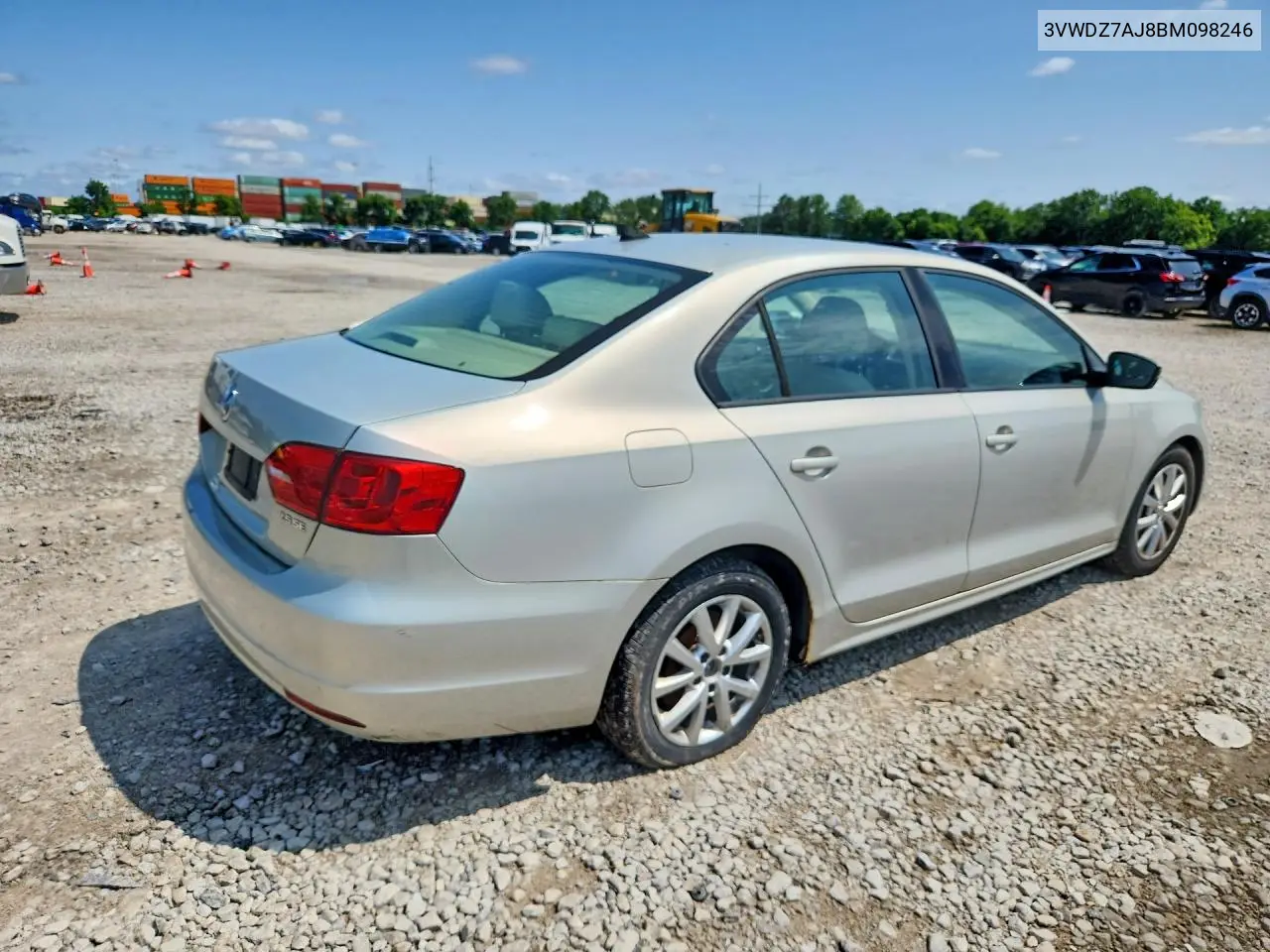2011 Volkswagen Jetta Se VIN: 3VWDZ7AJ8BM098246 Lot: 62296806