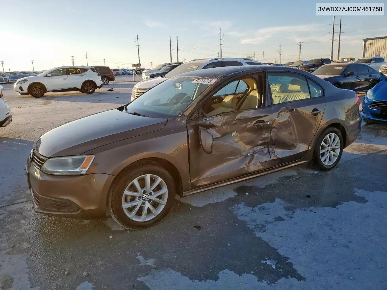 3VWDX7AJ0CM461758 2012 Volkswagen Jetta Se