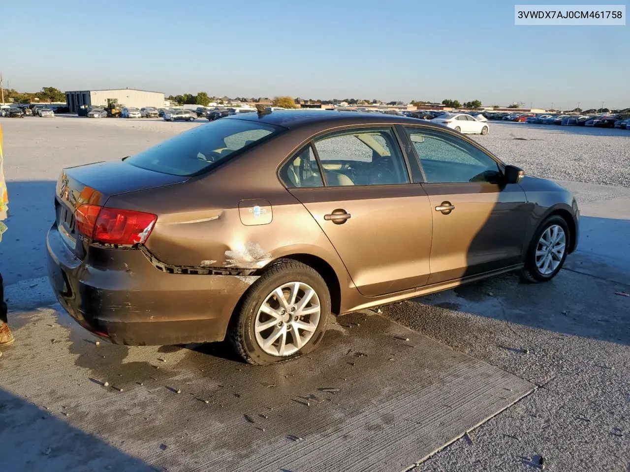 3VWDX7AJ0CM461758 2012 Volkswagen Jetta Se