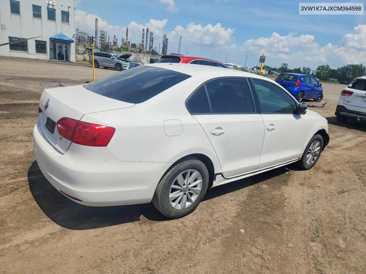 2012 Volkswagen Jetta Base VIN: 3VW1K7AJXCM364598 Lot: 56505616