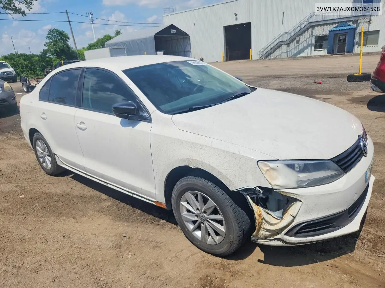 2012 Volkswagen Jetta Base VIN: 3VW1K7AJXCM364598 Lot: 56505616