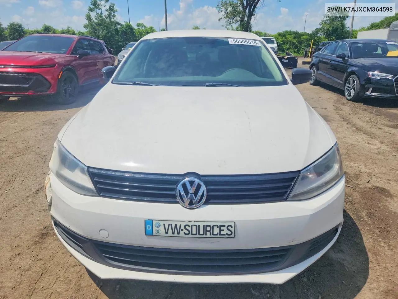 2012 Volkswagen Jetta Base VIN: 3VW1K7AJXCM364598 Lot: 56505616
