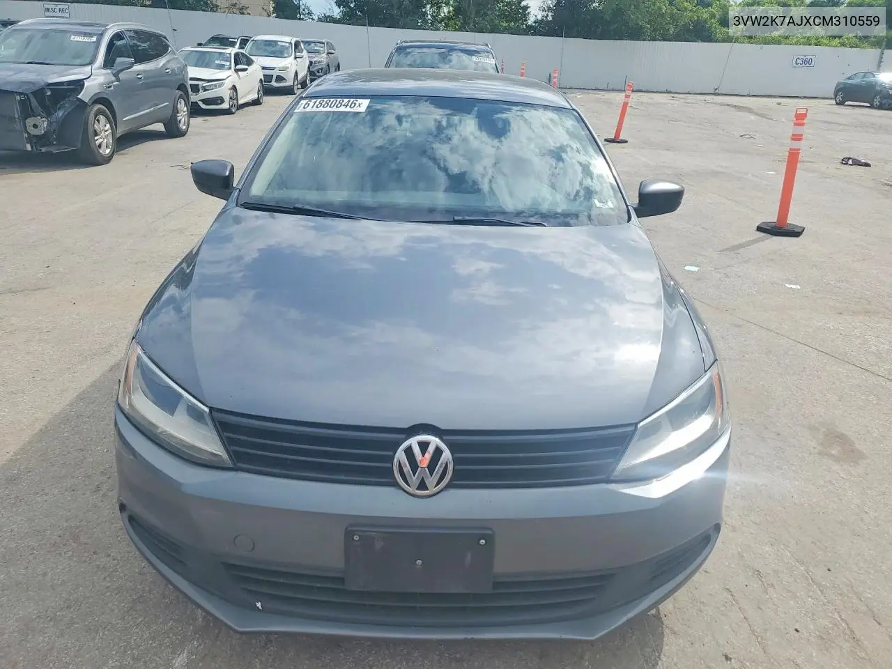 2012 Volkswagen Jetta Base VIN: 3VW2K7AJXCM310559 Lot: 61880846