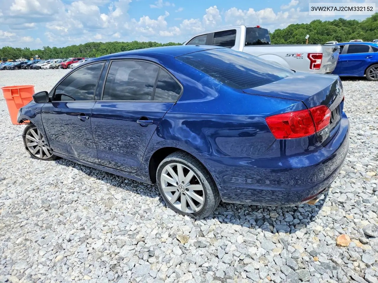 2012 Volkswagen Jetta Base VIN: 3VW2K7AJ2CM332152 Lot: 61917576