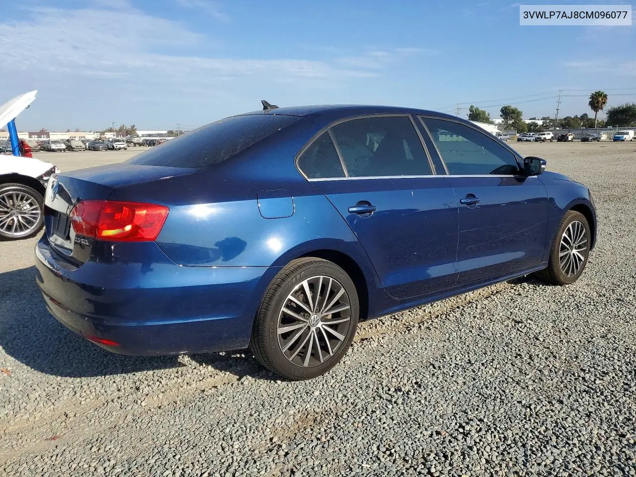 2012 Volkswagen Jetta Sel VIN: 3VWLP7AJ8CM096077 Lot: 62159416