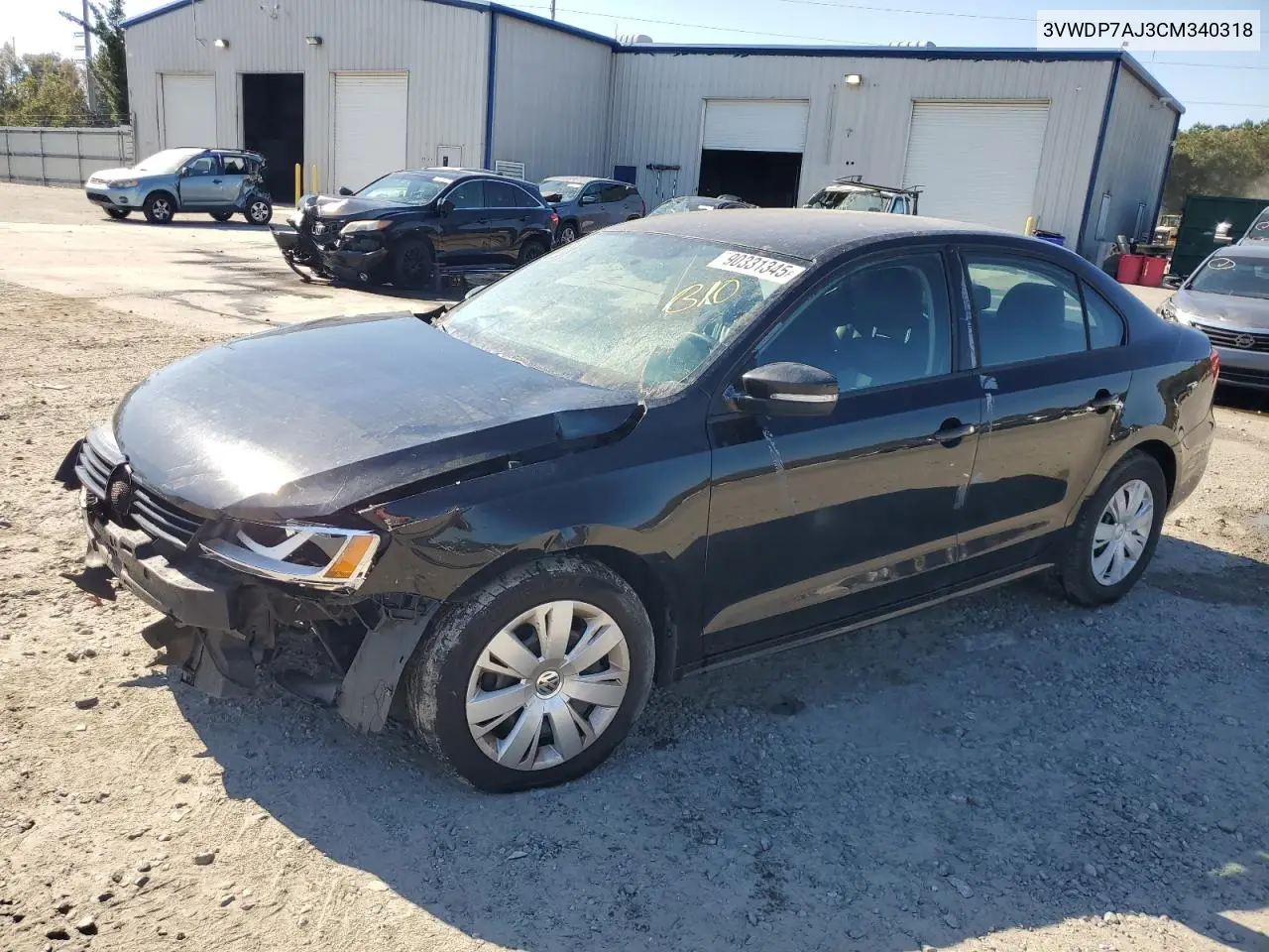 3VWDP7AJ3CM340318 2012 Volkswagen Jetta Se