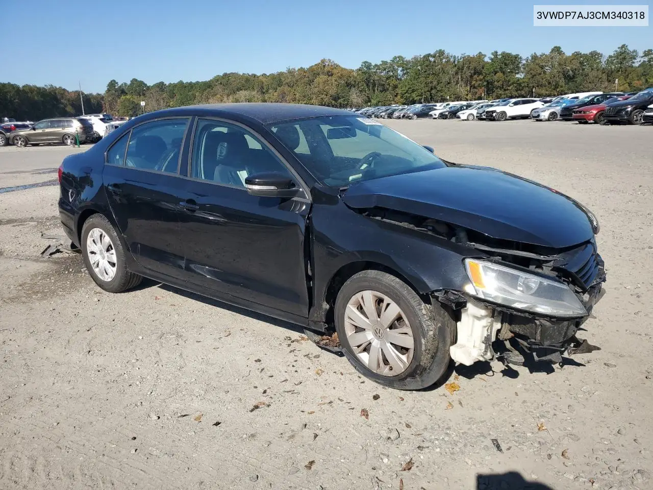 3VWDP7AJ3CM340318 2012 Volkswagen Jetta Se