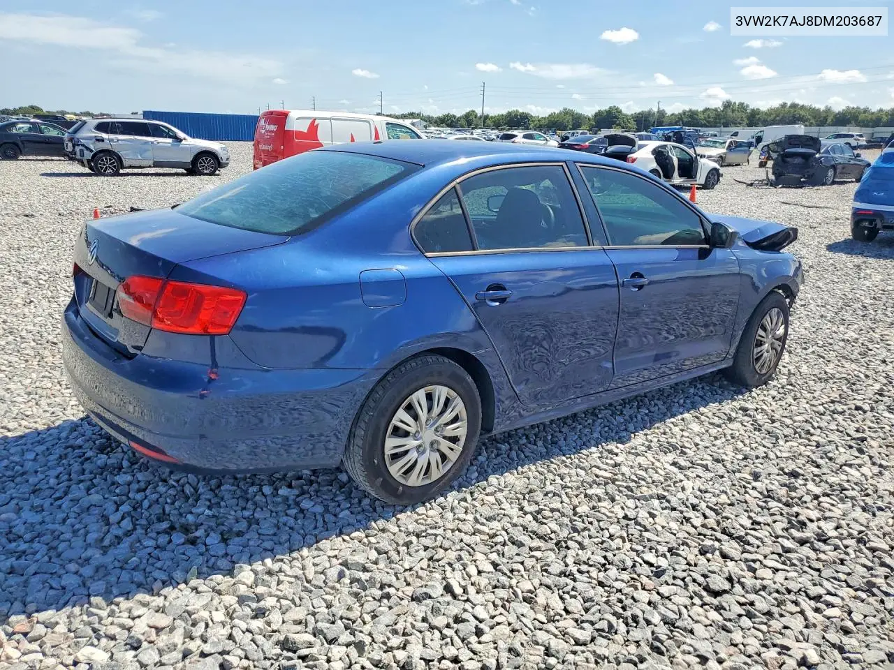 2013 Volkswagen Jetta Base VIN: 3VW2K7AJ8DM203687 Lot: 61983996