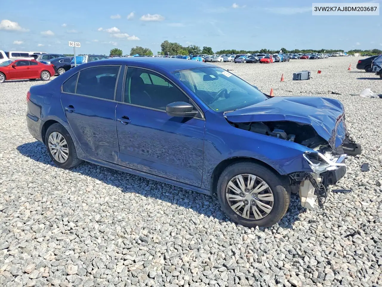 2013 Volkswagen Jetta Base VIN: 3VW2K7AJ8DM203687 Lot: 61983996