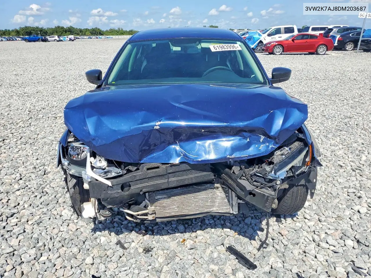 2013 Volkswagen Jetta Base VIN: 3VW2K7AJ8DM203687 Lot: 61983996