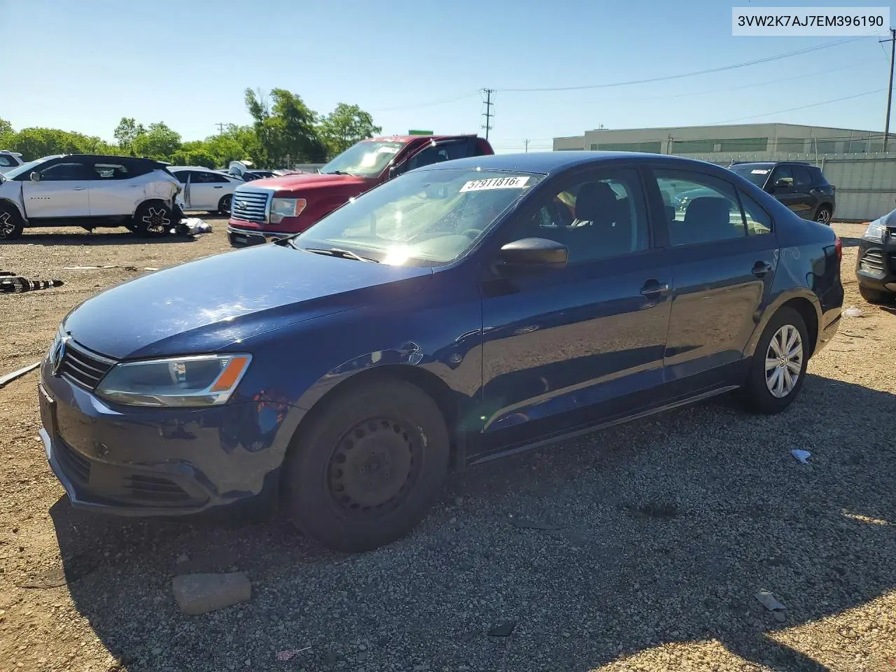 2014 Volkswagen Jetta Base/S VIN: 3VW2K7AJ7EM396190 Lot: 57911816