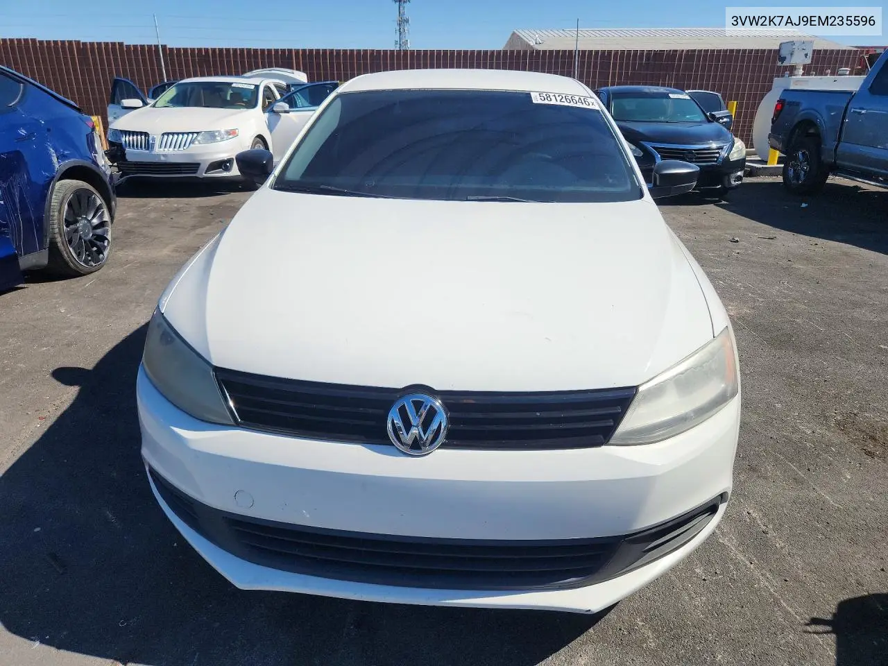2014 Volkswagen Jetta Base VIN: 3VW2K7AJ9EM235596 Lot: 58126646