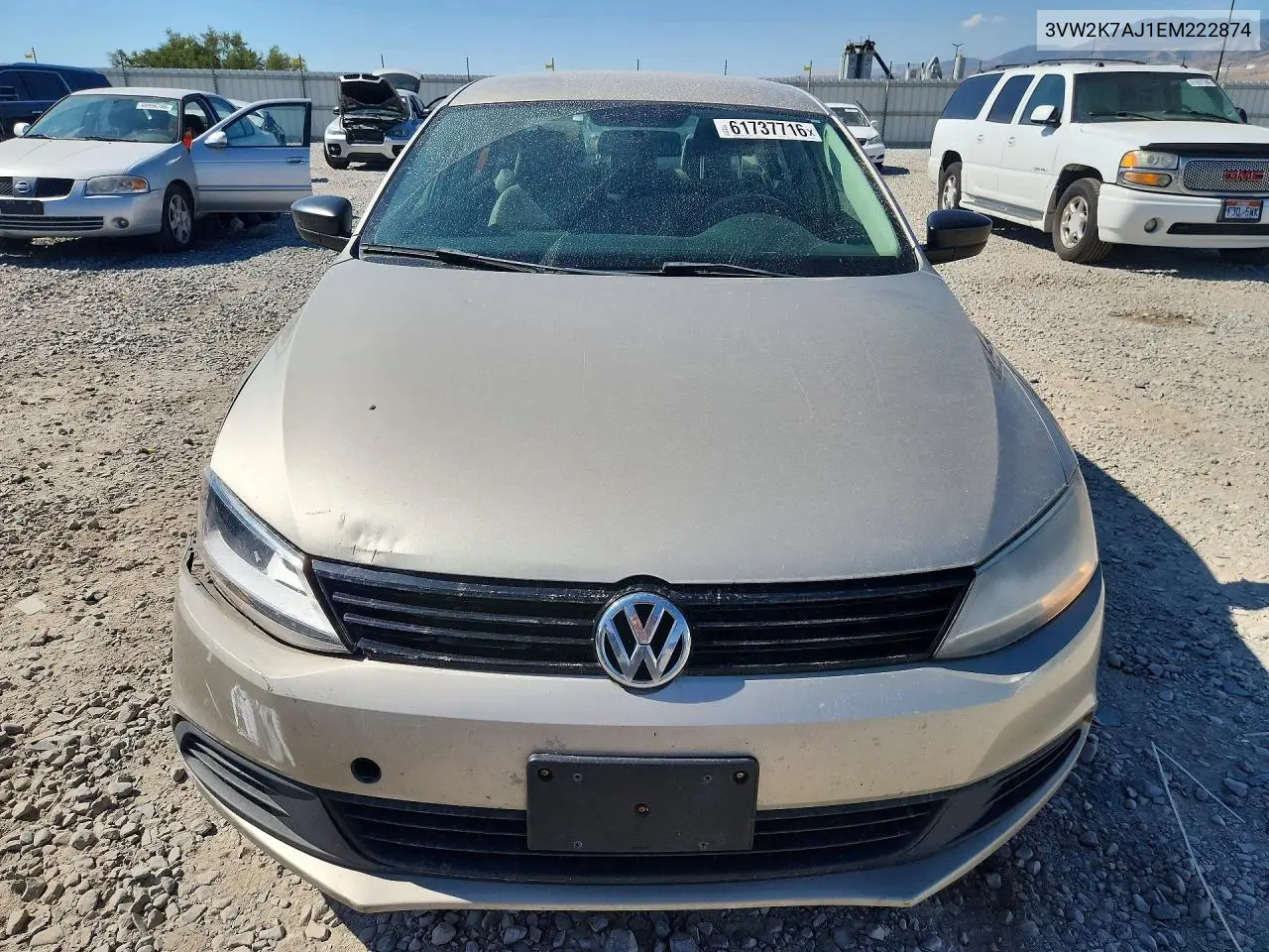 2014 Volkswagen Jetta Base VIN: 3VW2K7AJ1EM222874 Lot: 61737716