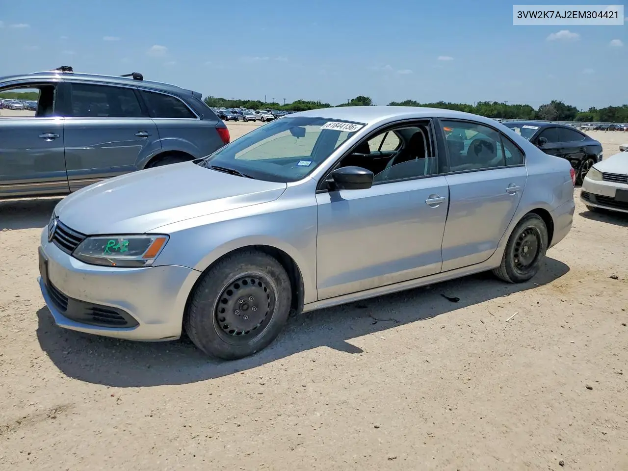 2014 Volkswagen Jetta Base VIN: 3VW2K7AJ2EM304421 Lot: 61844136