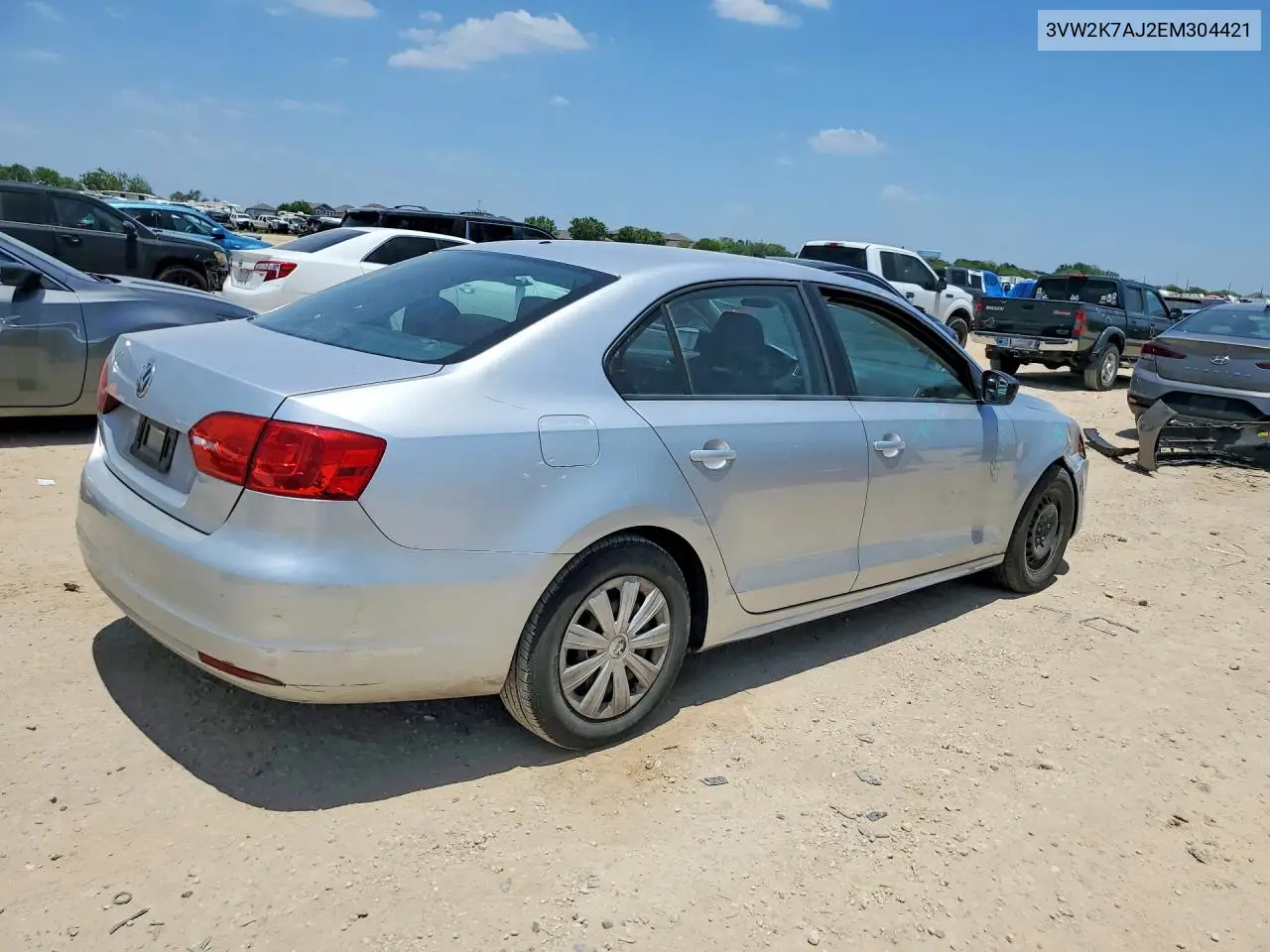 2014 Volkswagen Jetta Base VIN: 3VW2K7AJ2EM304421 Lot: 61844136