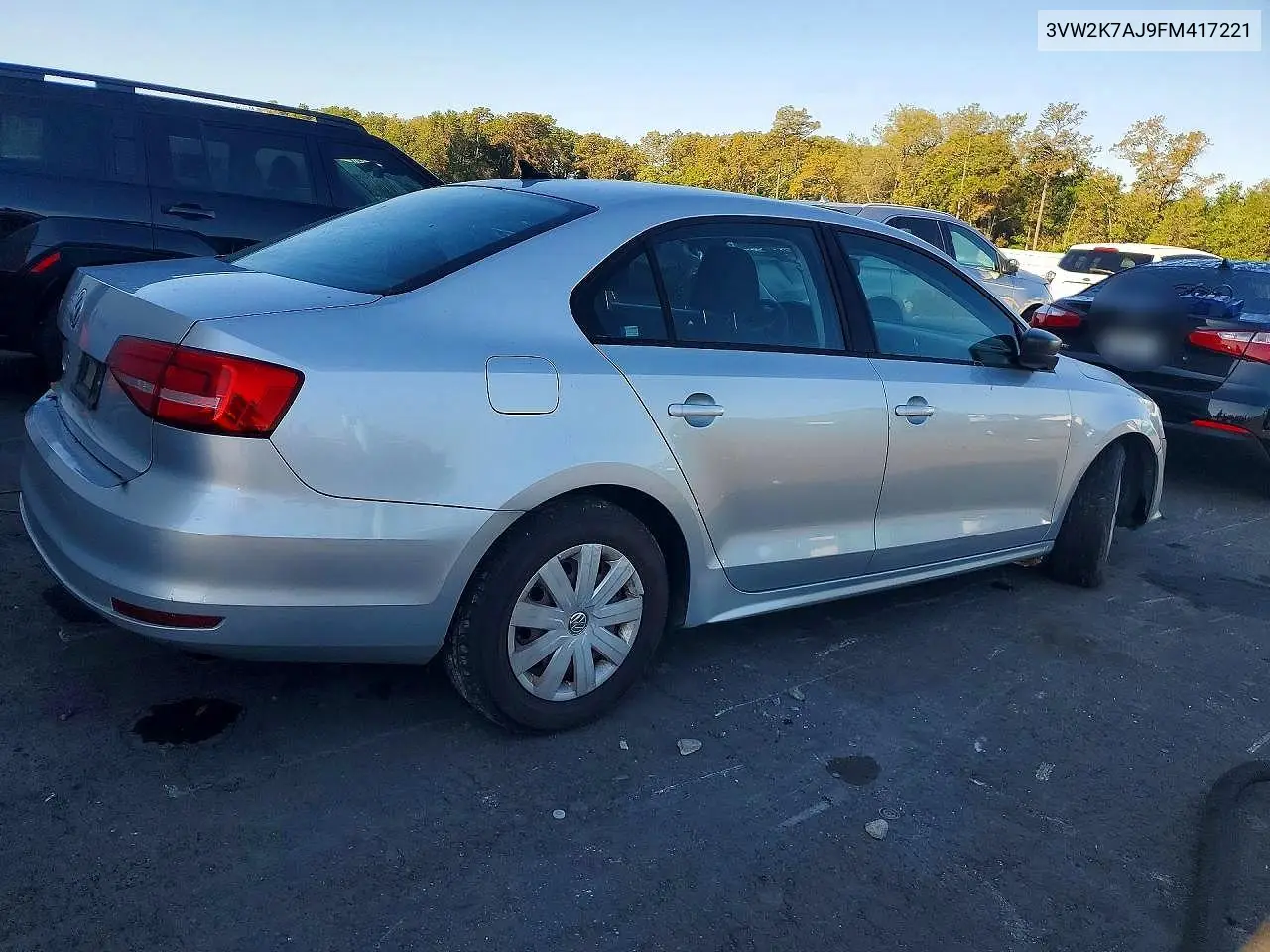 2015 Volkswagen Jetta Base VIN: 3VW2K7AJ9FM417221 Lot: 51899666