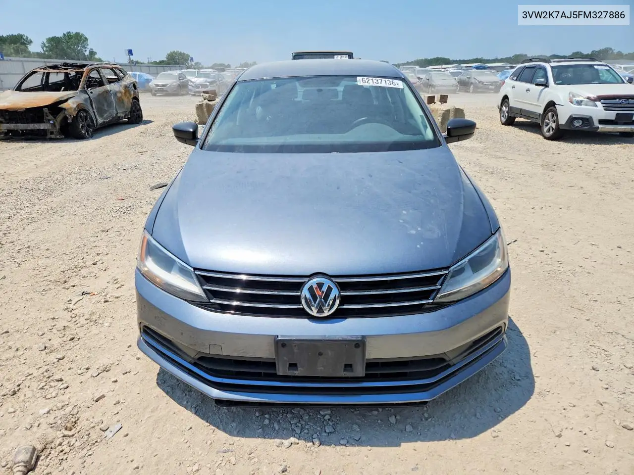 2015 Volkswagen Jetta Base VIN: 3VW2K7AJ5FM327886 Lot: 62137136