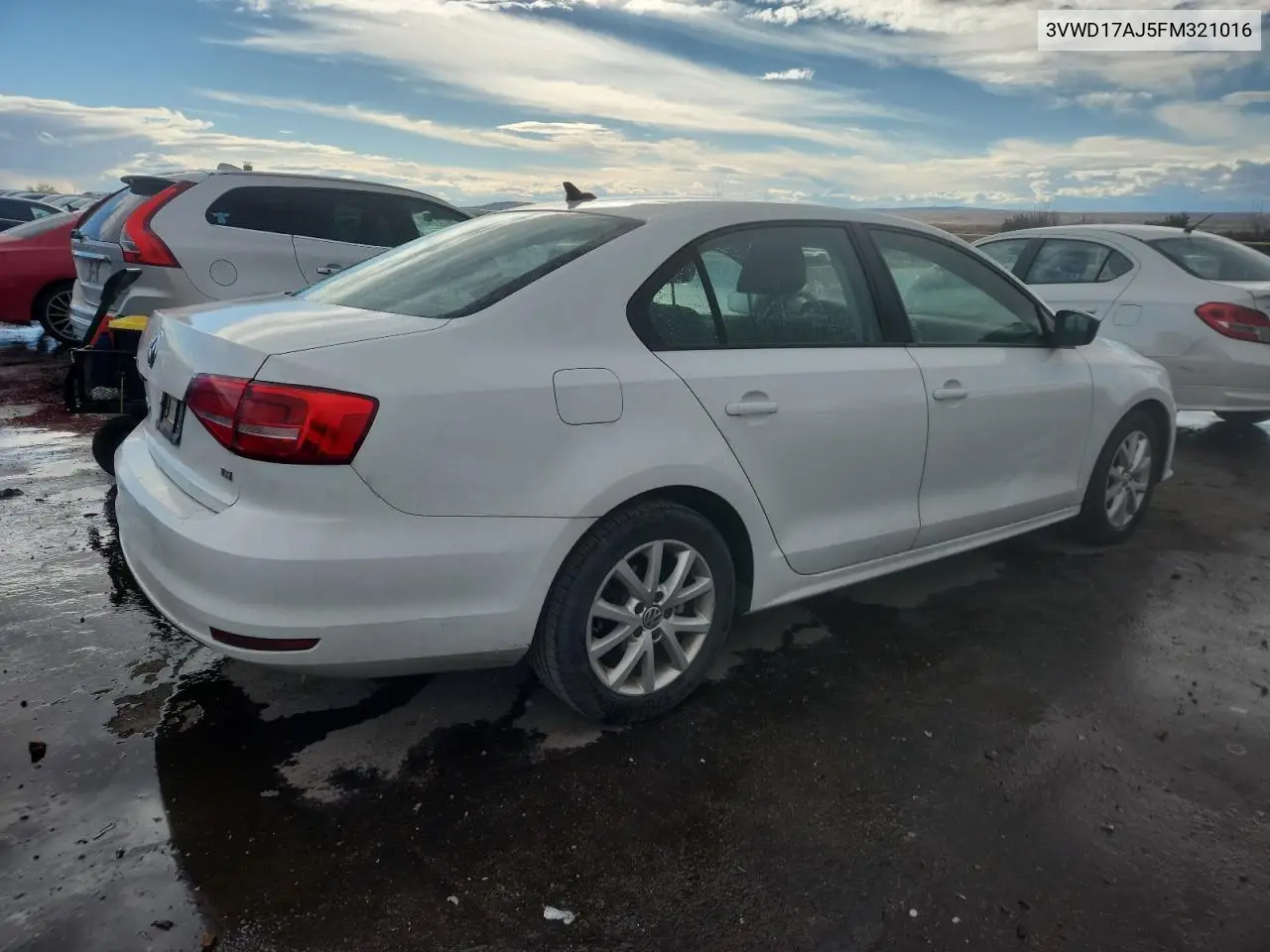 3VWD17AJ5FM321016 2015 Volkswagen Jetta Se