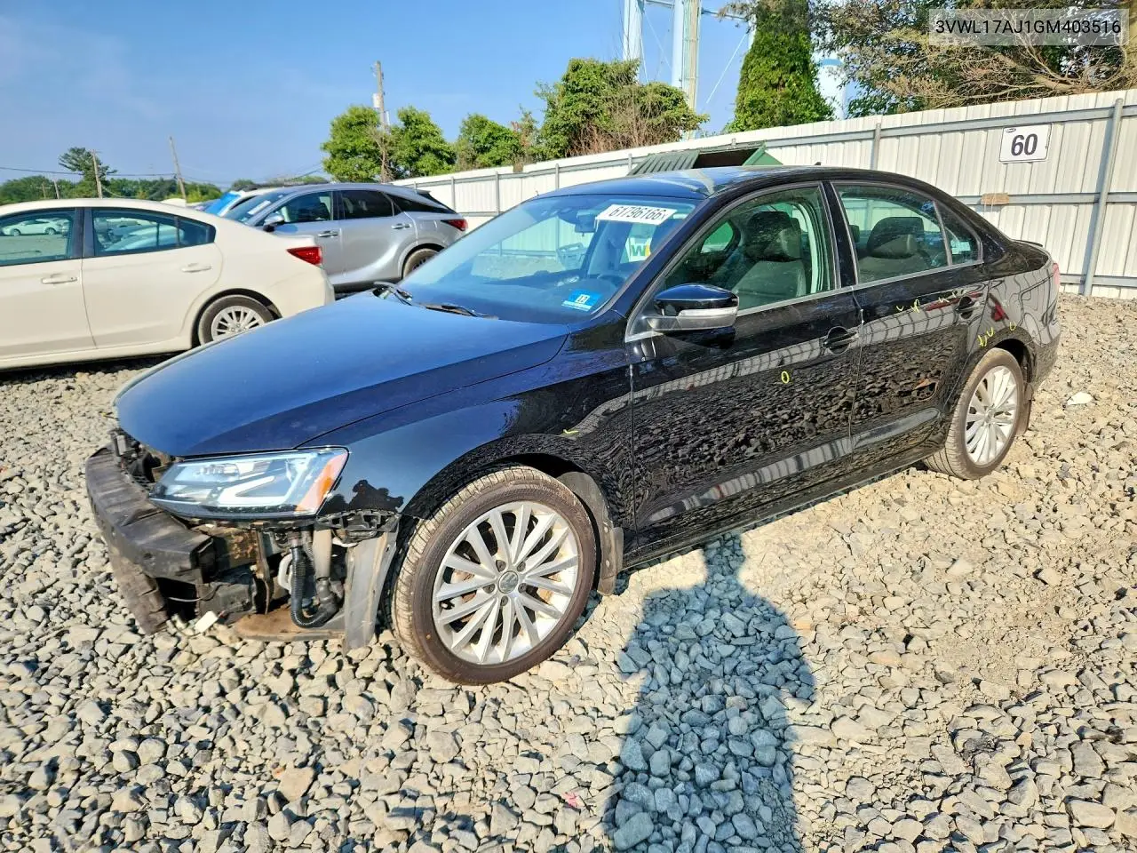 2016 Volkswagen Jetta Sel VIN: 3VWL17AJ1GM403516 Lot: 61796166