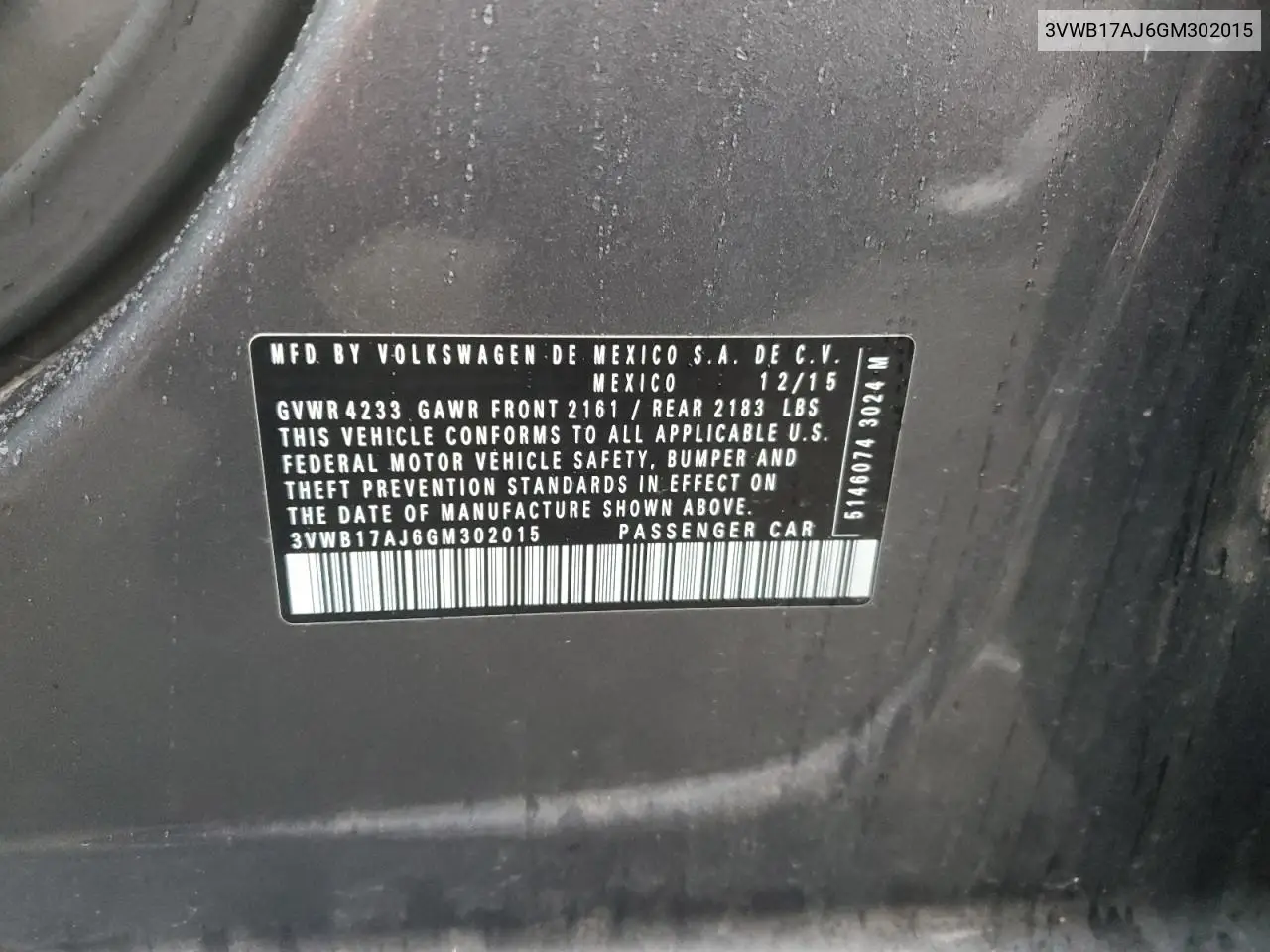3VWB17AJ6GM302015 2016 Volkswagen Jetta Sport
