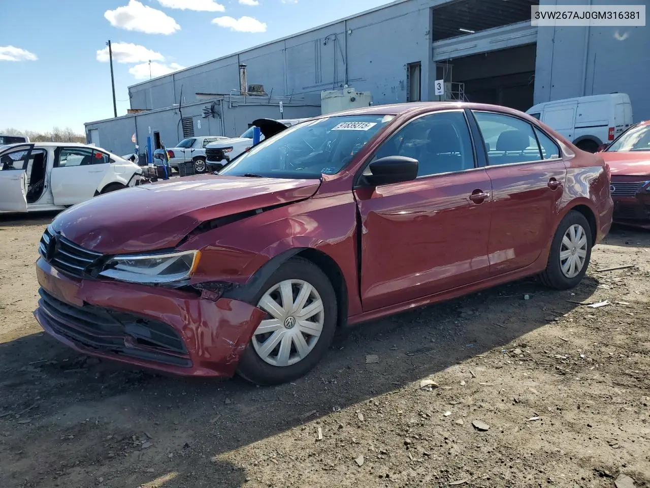 3VW267AJ0GM316381 2016 Volkswagen Jetta S