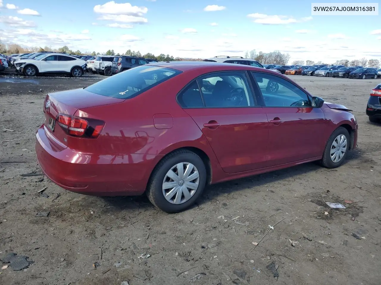 3VW267AJ0GM316381 2016 Volkswagen Jetta S