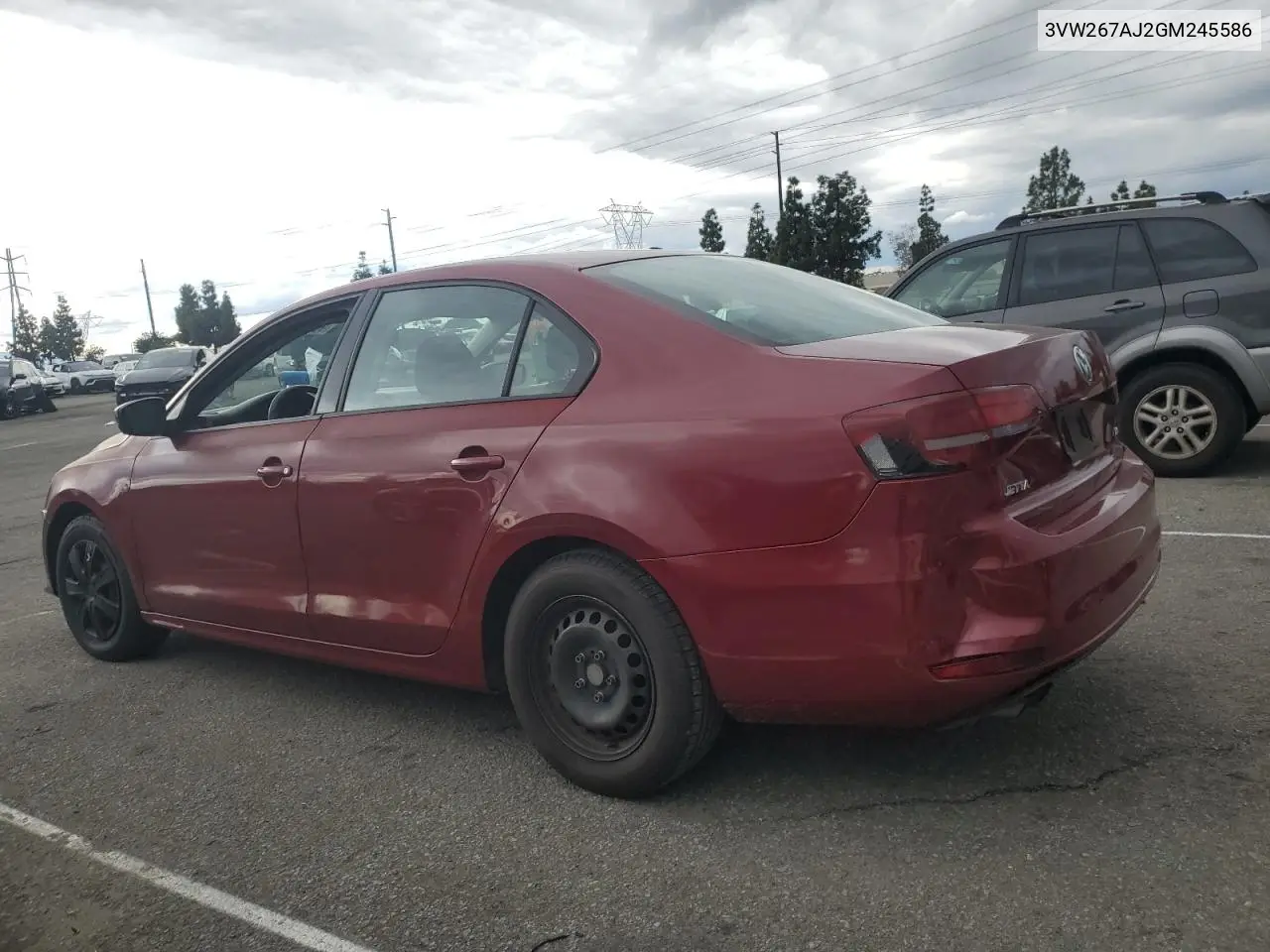 3VW267AJ2GM245586 2016 Volkswagen Jetta S