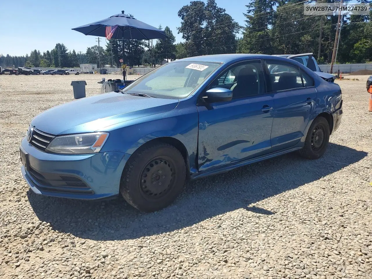2017 Volkswagen Jetta S VIN: 3VW2B7AJ7HM274739 Lot: 59587806