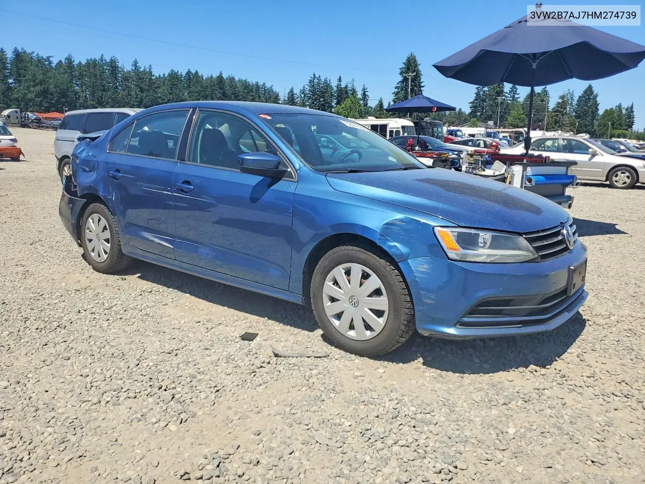 2017 Volkswagen Jetta S VIN: 3VW2B7AJ7HM274739 Lot: 59587806