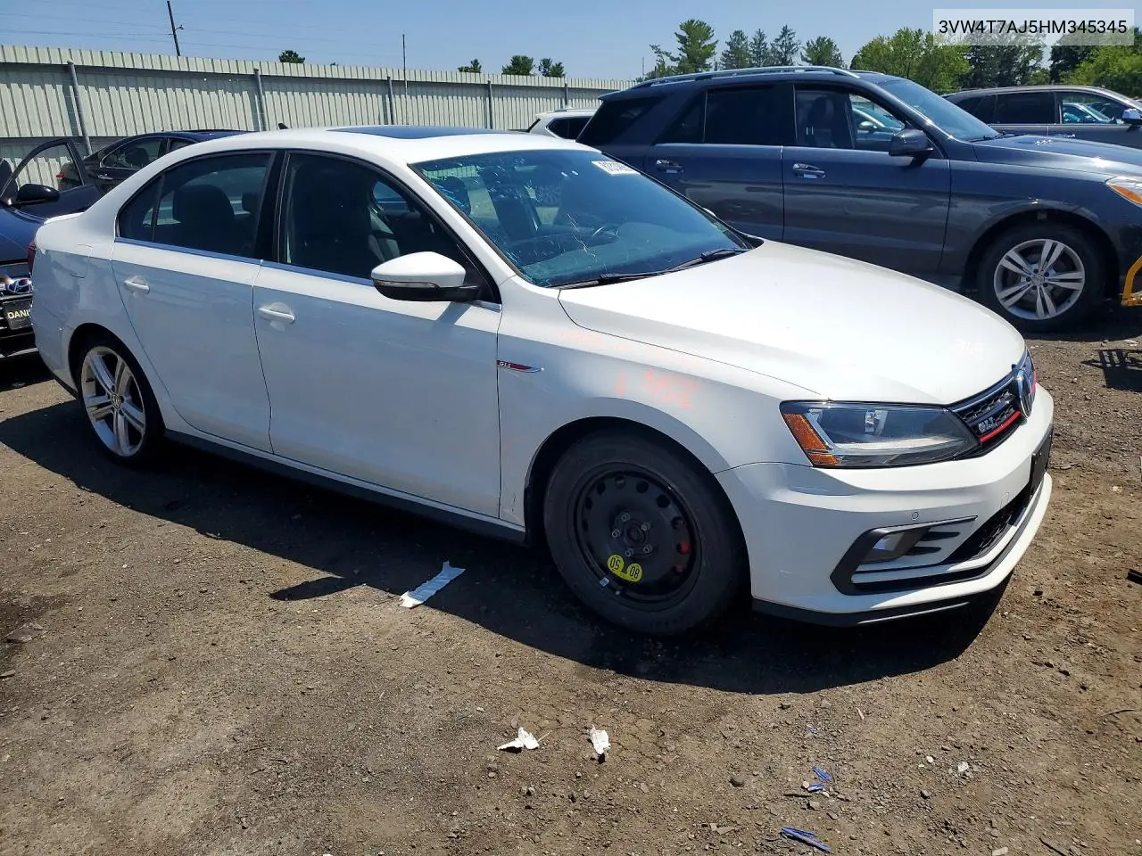 2017 Volkswagen Jetta Gli VIN: 3VW4T7AJ5HM345345 Lot: 61314886