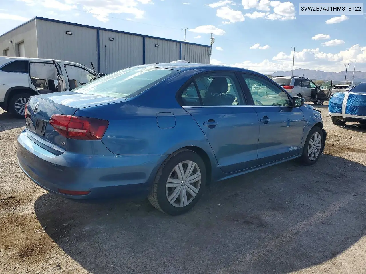 2017 Volkswagen Jetta S VIN: 3VW2B7AJ1HM318122 Lot: 61769236